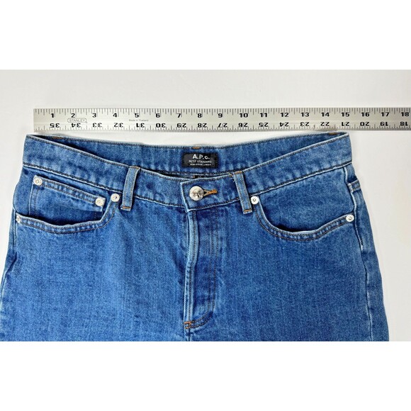 APC Petit Standard Mens Jeans 29 Slim Straight Button Fly Blue Denim - Picture 8 of 13